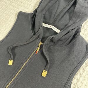 Vintage Tommy Hilfiger Sleeveless Hoodie Vest M |‎ Gold Zip | Flag Logo | Y2K